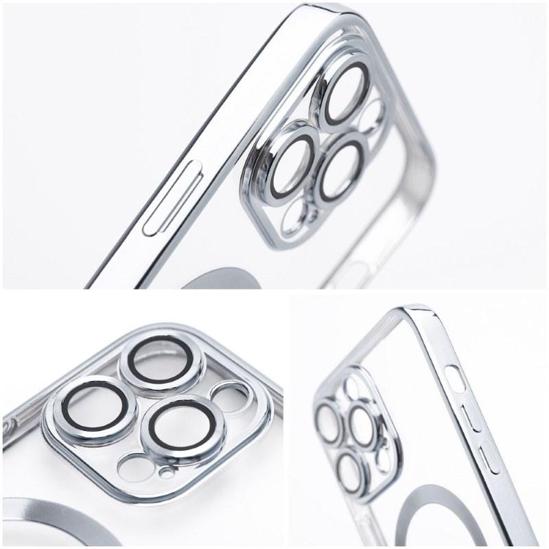 iPhone 16 Pro Handyhülle / Backcase Silikon Transparent / Silber MagSafe kompatibel