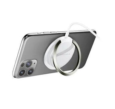 Induktives Ladegerät mit Ring kompatibel mit MagSafe weiß