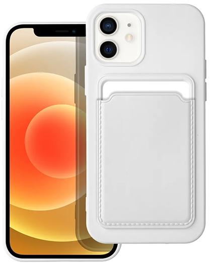 iPhone 12 / 12 Pro Handyhülle / Backcase mit Kartenfach Silikon Weiß