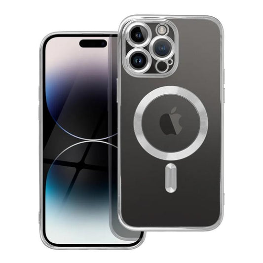 iPhone 13 Pro Handyhülle / Backcase Silikon Transparent / Silber MagSafe kompatibel