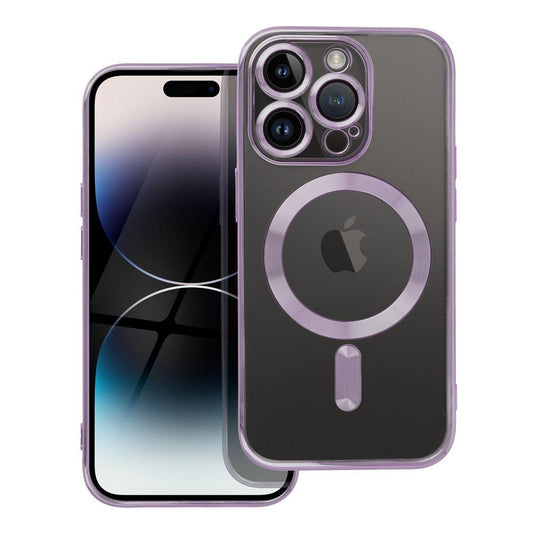 iPhone 14 Pro Handyhülle / Backcase Silikon Transparent / Lila MagSafe kompatibel