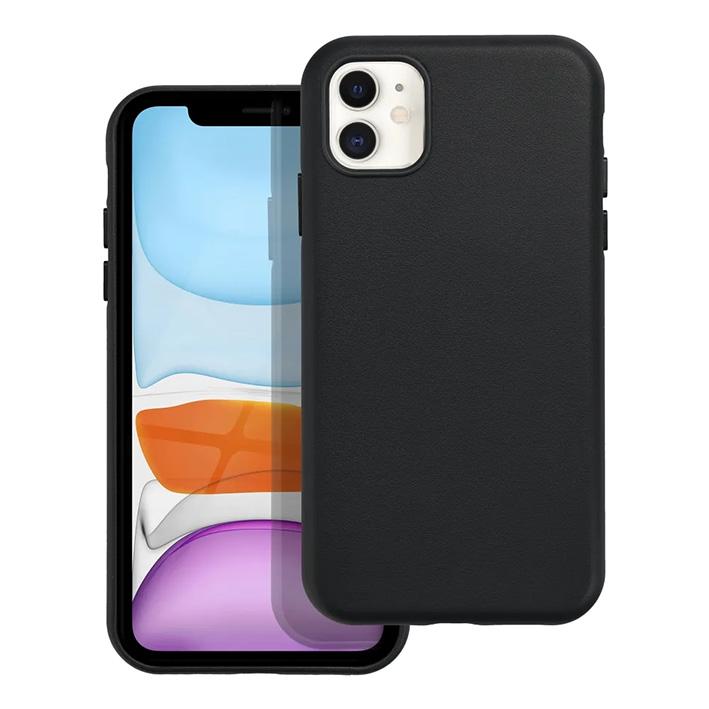 iPhone 11 Handyhülle / Backcase Leder Schwarz MagSafe kompatibel