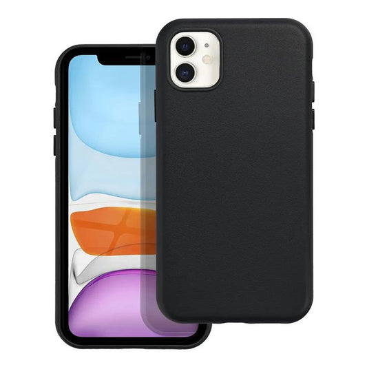 iPhone 11 Handyhülle / Backcase Leder Schwarz MagSafe kompatibel