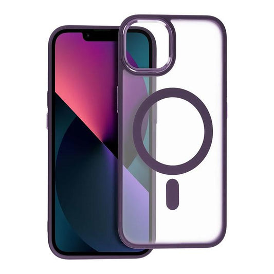 iPhone 13 Handyhülle / Backcase Silikon Transparent / Lila MagSafe kompatibel
