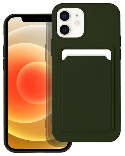 iPhone 12 / 12 Pro Handyhülle / Backcase mit Kartenfach Silikon Grün