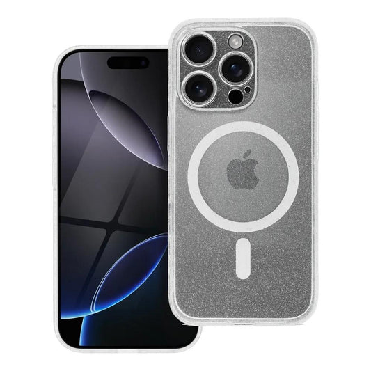 iPhone 16 Pro Max Handyhülle / Backcase Silikon Transparent Glitter / MagSafe kompatibel