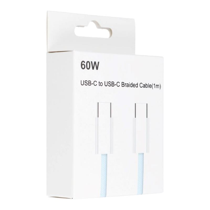 USB-C zu USB-C Kabel blau 1m geflochten