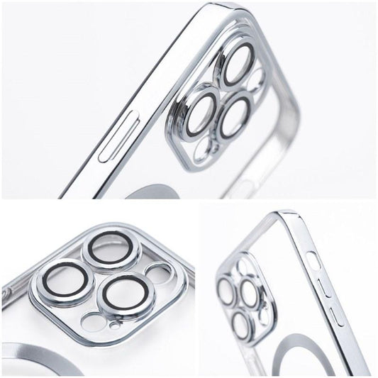 iPhone 16 Pro Max Handyhülle / Backcase Silikon Transparent / Silber MagSafe kompatibel