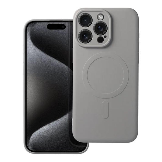 iPhone 15 Pro Handyhülle / Backcase Silikon Grau Titanium MagSafe kompatibel