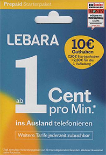 Lebara SIM-Karte Starter 7,50 EUR + 2,50 EUR