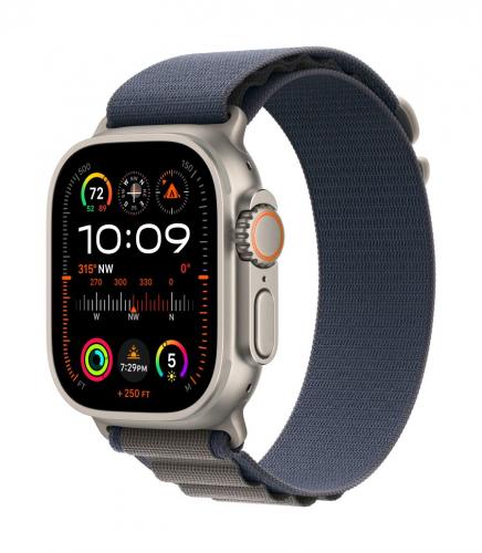 Apple Watch Ultra 2 49mm Natural Titanium Blue Trail Loop - Zustand: Sehr gut