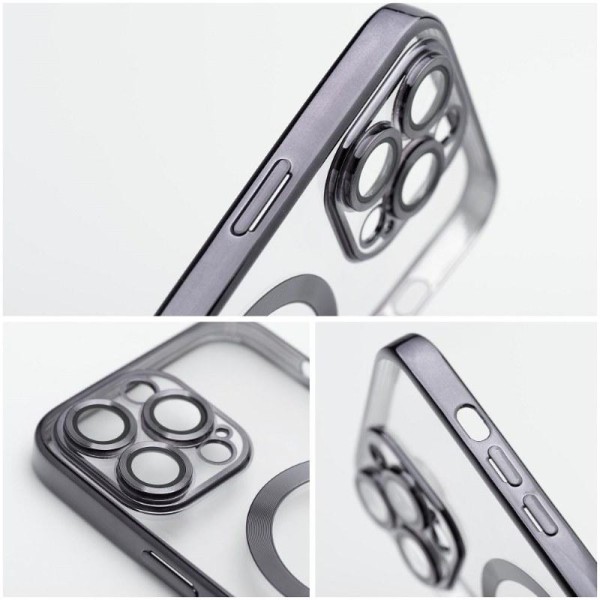  iPhone 16 Pro Handyhülle Backcase Silikon Transparent Schwarz MagSafe kompatibel